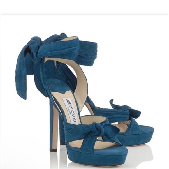 Jimmy Choo Vixen 130 Platform Sandals – Midnight Blue – Size 37 EU - Picture 1 of 9